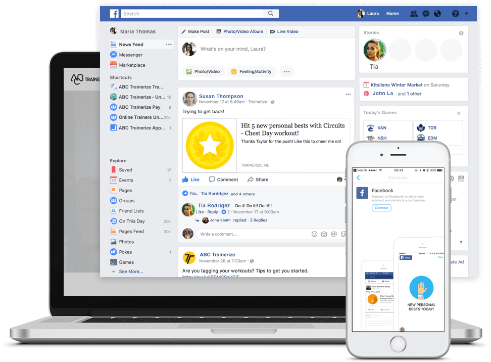 ABC Trainerize integration Facebook